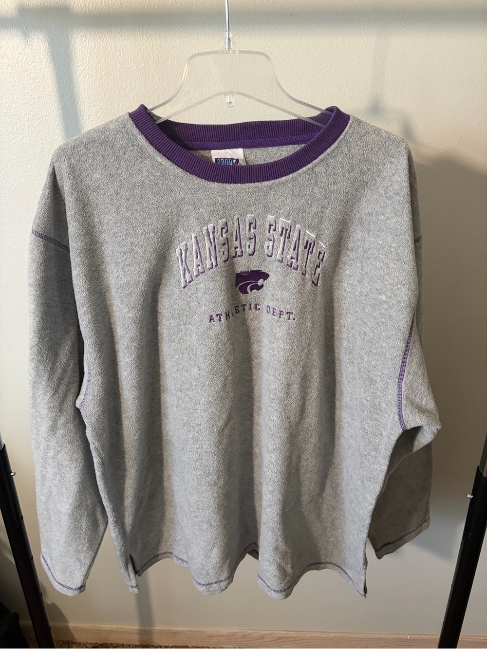 Vintage Kansas State Grey & Purple Crewneck Sweatshirt